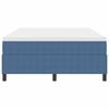vidaXL Boxspring bed Blauw en Wit 203 x 140 x 60 cm Katoenen stof