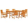 vidaXL Tuin eettafelset 7 pcs Bruin Massief Acaciahout