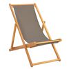 vidaXL Strandstoel Taupe Massief Teakhout