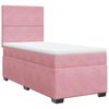 vidaXL Boxspring met matras fluweel roze 90x200 cm