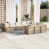 vidaXL 11-delige Tuinset met kussens poly rattan beige