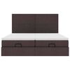 vidaXL Ottoman bed met matrassen 160x200cm stof donkerbruin