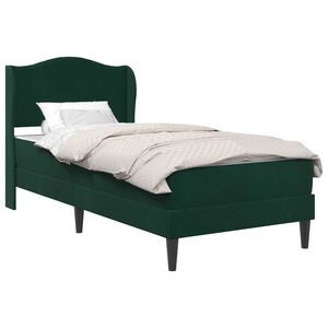 vidaXL Bedframe met hoofdeinde 2 pcs Donkergroen 90 x 190 cm Fluweel