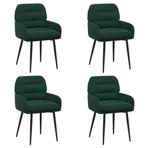 vidaXL Eettafelstoelen 4 st fluweel Donkergroen 59 x 59,5 x 90 cm