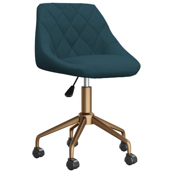 vidaXL Eetkamerstoel draaibaar fluweel blauw