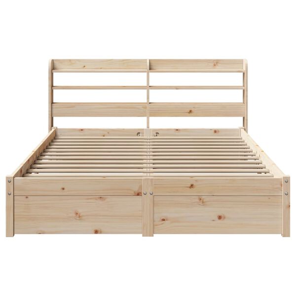 vidaXL Bedframe met hoofdbord massief grenenhout 120x190 cm