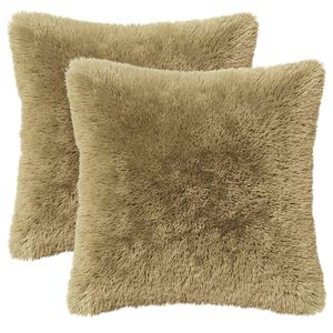 vidaXL Kussensloop 2 pcs HEERLEN Lichtgroen 30 x 30 cm PV Fleece