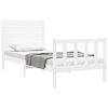 vidaXL Bedframe met hoofdbord massief hout wit