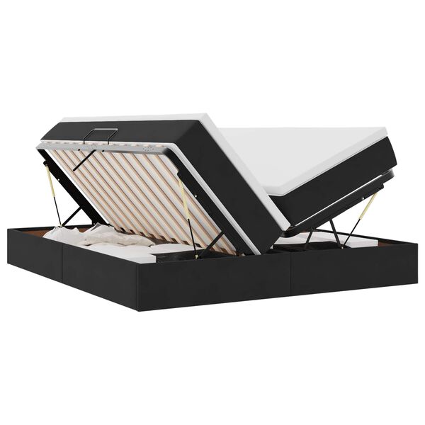 vidaXL Opbergbed met matras met matras Zwart 200 x 200 cm Fluweel