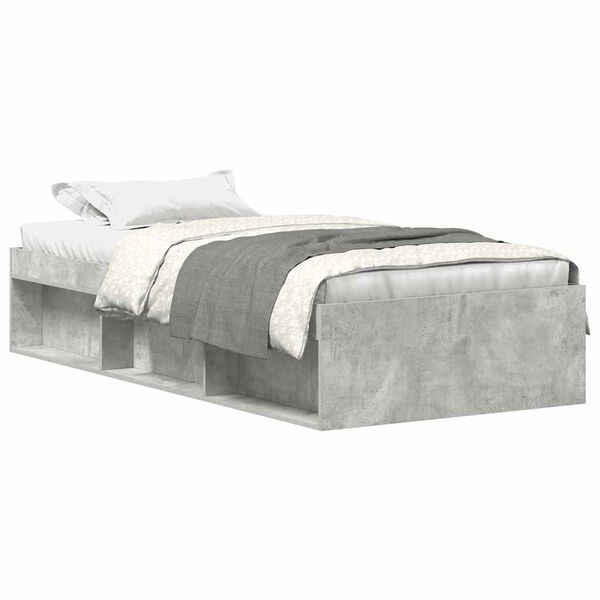 vidaXL Bedframe betongrijs 75x190 cm