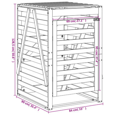 vidaXL Containerberging 84x90x128,5 cm massief grenenhout honingbruin