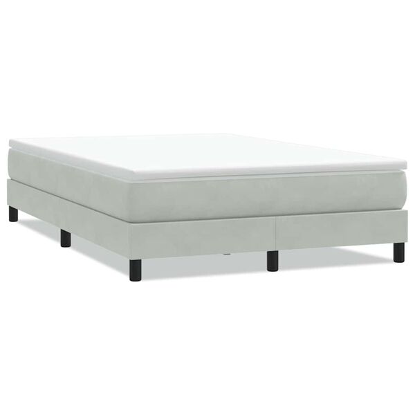 vidaXL Boxspring zonder matras fluweel lichtgrijs 140x220 cm