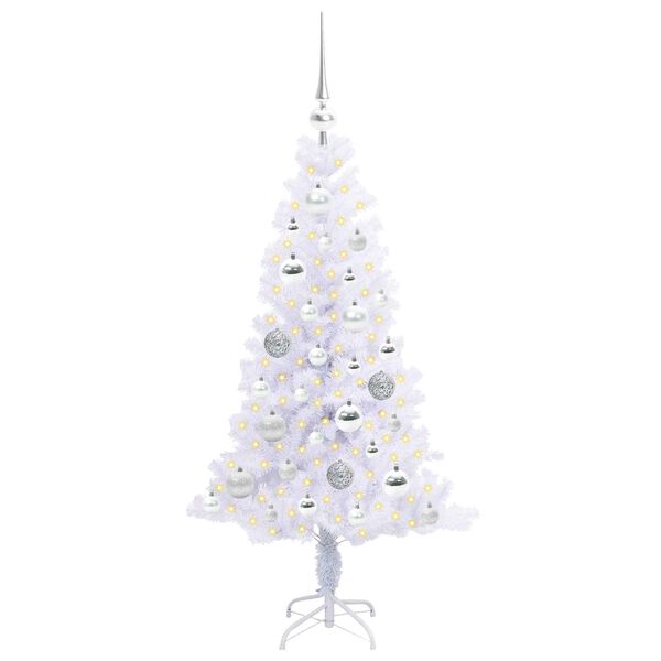 vidaXL Kunstkerstboom met 150 LED Wit 120 cm PVC en Staal