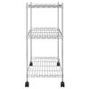 vidaXL Opbergrek met wielen 3-laags 150 kg 60x35x81 cm chroomkleurig