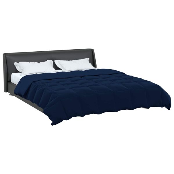 vidaXL Winter Dekbed Gekwilt Donkerblauw 220 x 240 cm Microfiber