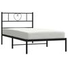 vidaXL Bedframe met hoofdbord metaal zwart 107x203 cm