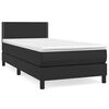 vidaXL Boxspring met matras kunstleer zwart 90x190 cm