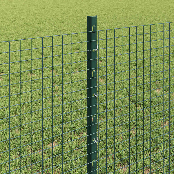 vidaXL Hek met Paal Groen 0,6 x 50 m Staal en PVC