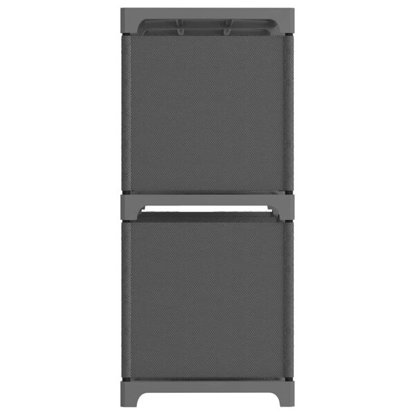 vidaXL Kast met 4 vakken 69x30x72,5 cm stof grijs