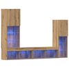 vidaXL TV-kast 4 st artisanaal eikenkleurig Bewerkt hout
