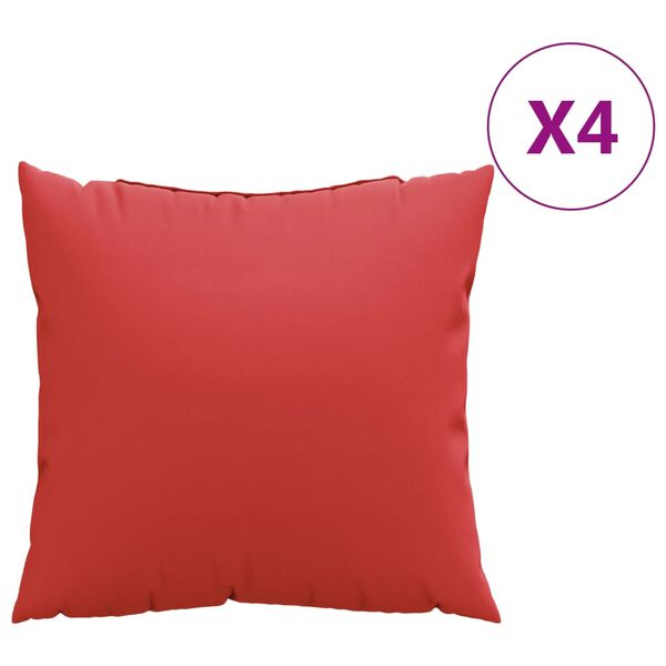 vidaXL Bankkussens 4 st 50x50 cm stof rood