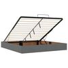 vidaXL Ottoman bed met matrassen en LED's 200x200cm stof donkergrijs