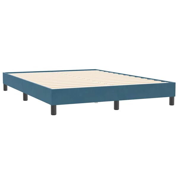 vidaXL Boxspring zonder matras fluweel donkerblauw 160x210 cm