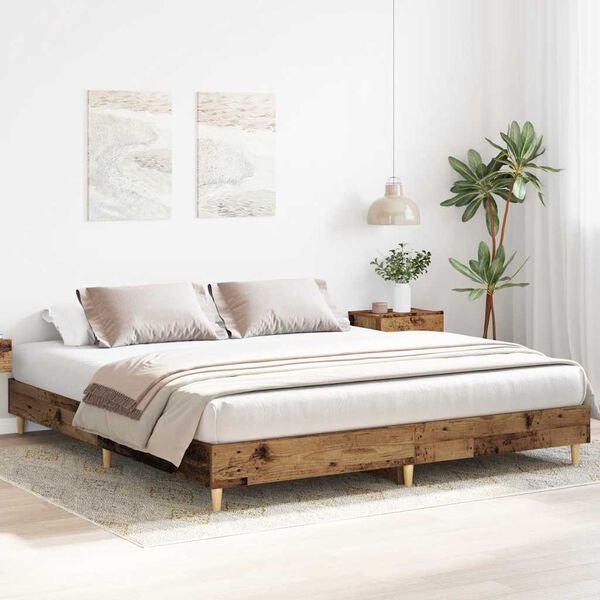 vidaXL Bedframe zonder matras 180x200 cm bewerkt hout oud hout