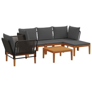 vidaXL 6 st Massief acaciahout & touw Naturel