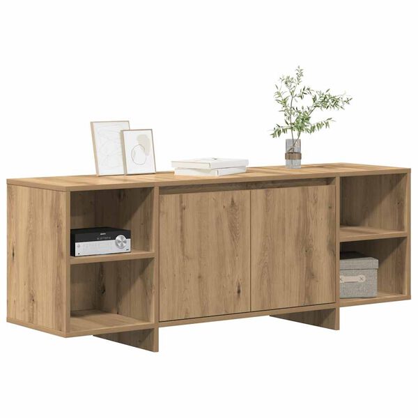 vidaXL Tv-meubel 130x35x50 cm bewerkt hout artisanaal eikenkleur