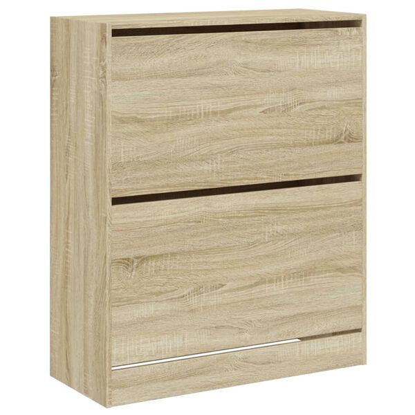 vidaXL Schoenenkast 80x34x96,5 cm bewerkt hout sonoma eikenkleurig