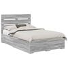 vidaXL Bedframe met lade Grijs Sonoma 120 x 190 cm Bewerkt hout