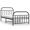 vidaXL Bedframe met hoofd- en voeteneinde metaal zwart 107x203 cm