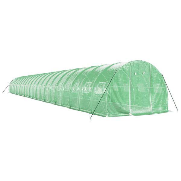 vidaXL Tuinkas met stalen frame 66 m&sup2; 22x3x2 m groen