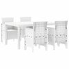 vidaXL Tuin Eetset 5 pcs Wit Polt riet