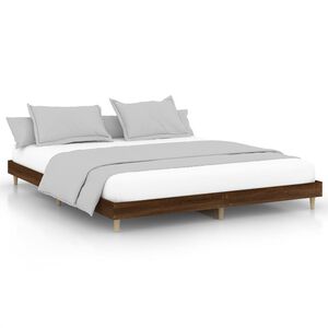 vidaXL Bedframe zonder matras 200x200 cm spaanplaat bruin eikenkleurig
