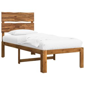 vidaXL Eenpersoonsbed met hoofdbord ROSTOCK Naturel 100 x 200 cm