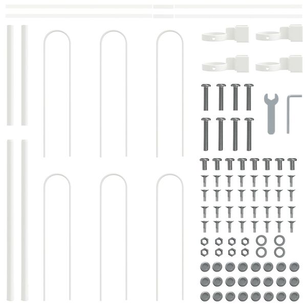 vidaXL Tuinhek Wit 1,7 x 1 m Poedercoating staal
