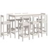 vidaXL 9-delige Barset massief grenenhout wit