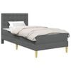 vidaXL Bedframe met matras met hoofdeinde Donkergrijs 90 x 200 cm Stof