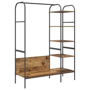 vidaXL Kledingrek met plank Bruin 120 x 44 x 160 cm Bewerkt hout