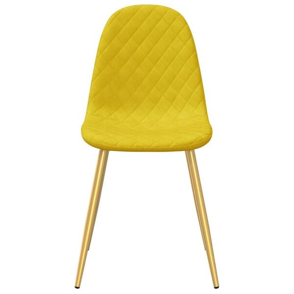 vidaXL Eetkamerstoelen 6 st fluweel mosterdgeel