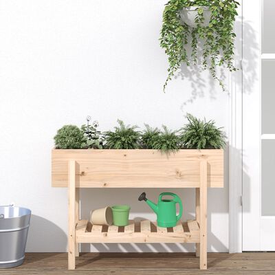 vidaXL Plantenbak verhoogd 101x30x69 cm massief grenenhout