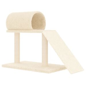 vidaXL Kattenmeubel met tunnel en ladder 55,5 cm cr&egrave;mekleurig