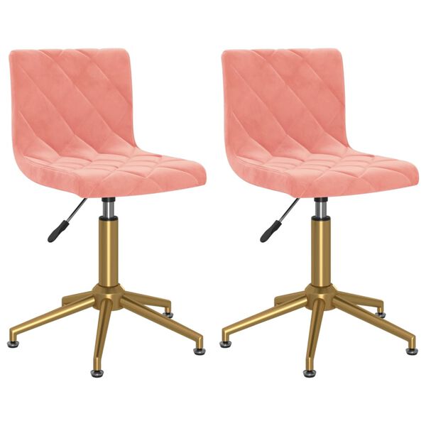 vidaXL Eetkamerstoelen draaibaar 2 st fluweel roze
