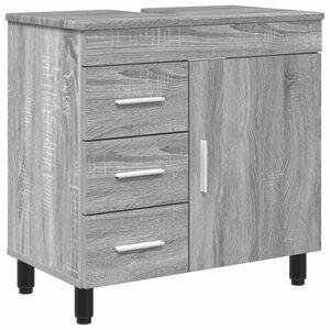 vidaXL Badkamer Waskom Grijs Sonoma 60 x 35 x 60 cm Bewerkt hout
