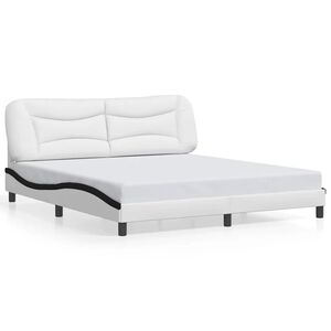 vidaXL Bedframe zonder matras "Hvar" kunstleer wit en zwart 180x200 cm