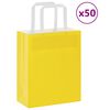 vidaXL Papieren zakken 50 st met hengsels 18x8x22 cm geel
