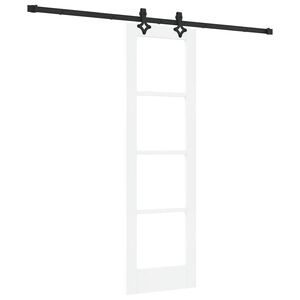 vidaXL Schuifdeur Wit 61 x 198,5 cm Massief grenenhout en glas