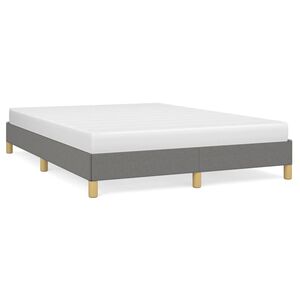 vidaXL Bedframe zonder matras stof donkergrijs 140x190 cm